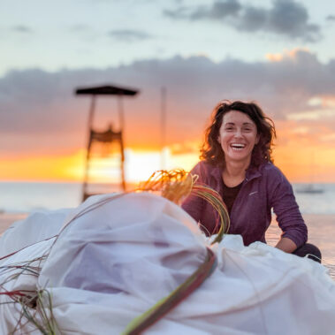 female paragliding guide